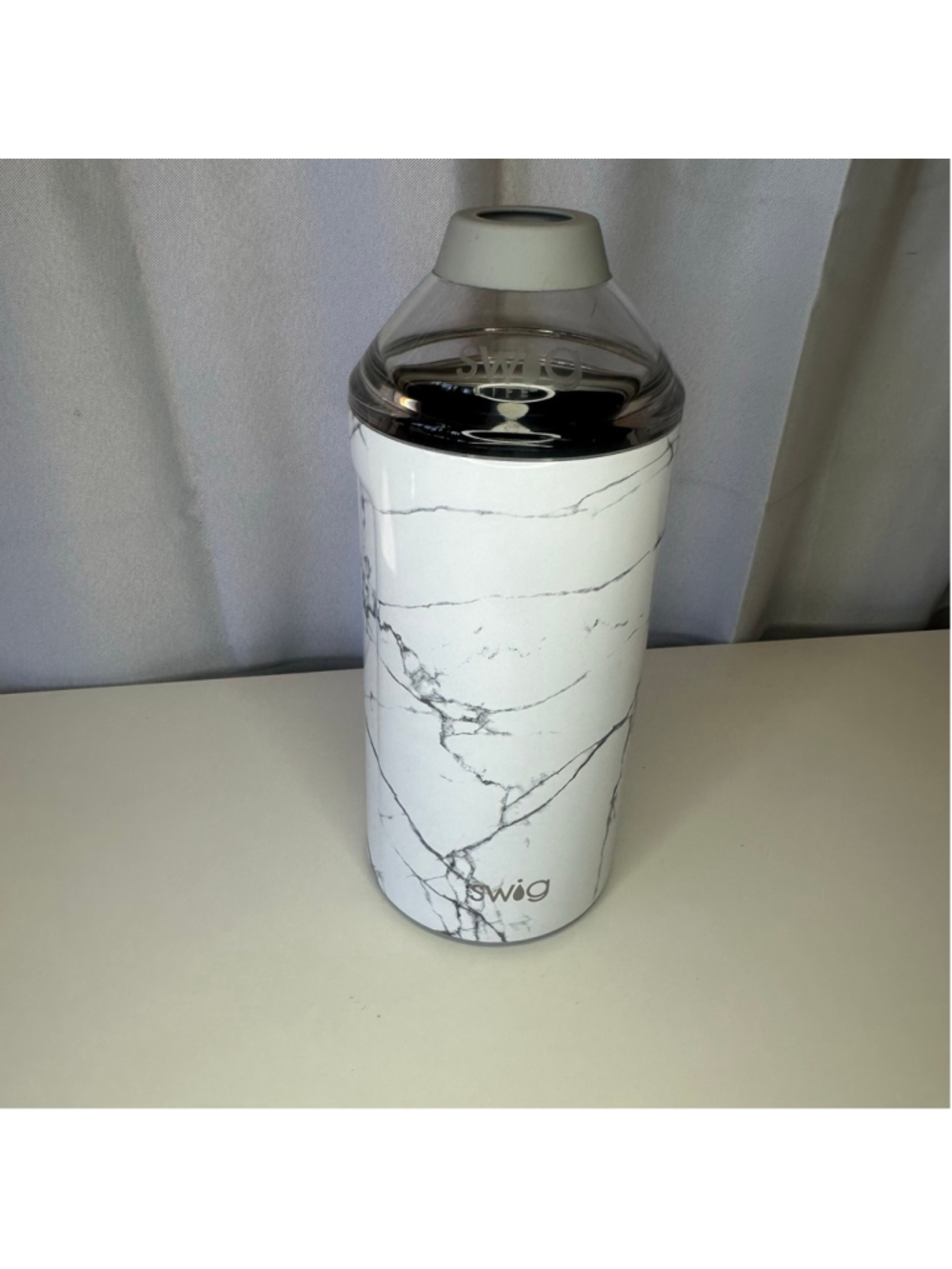 Swig Life 40oz Stainless Steel Insulated Wine & Bottle Chiller (White Marble)